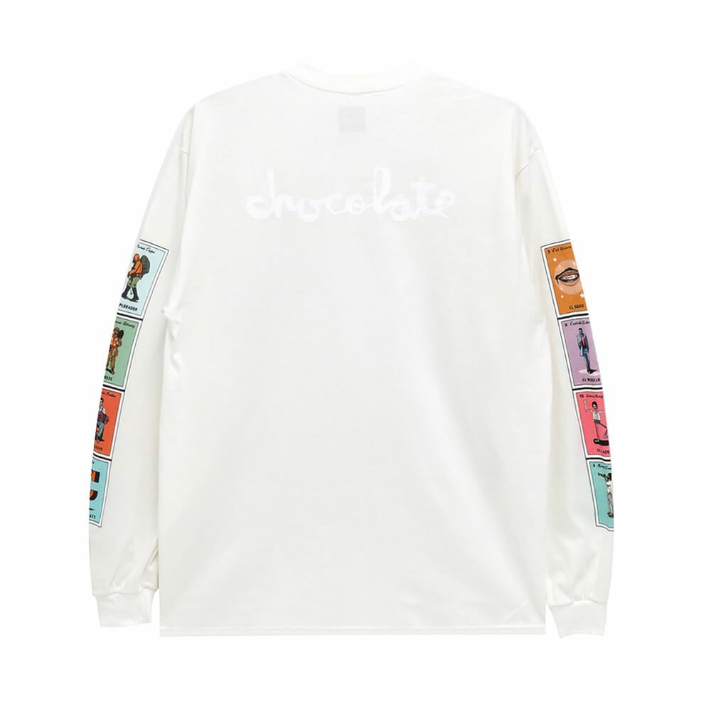 CHOCOLATE LONG SLEEVE チョコレート ロングスリーブTシャツ LOTERIA CARDS UP WHITE スケートボード スケボー 