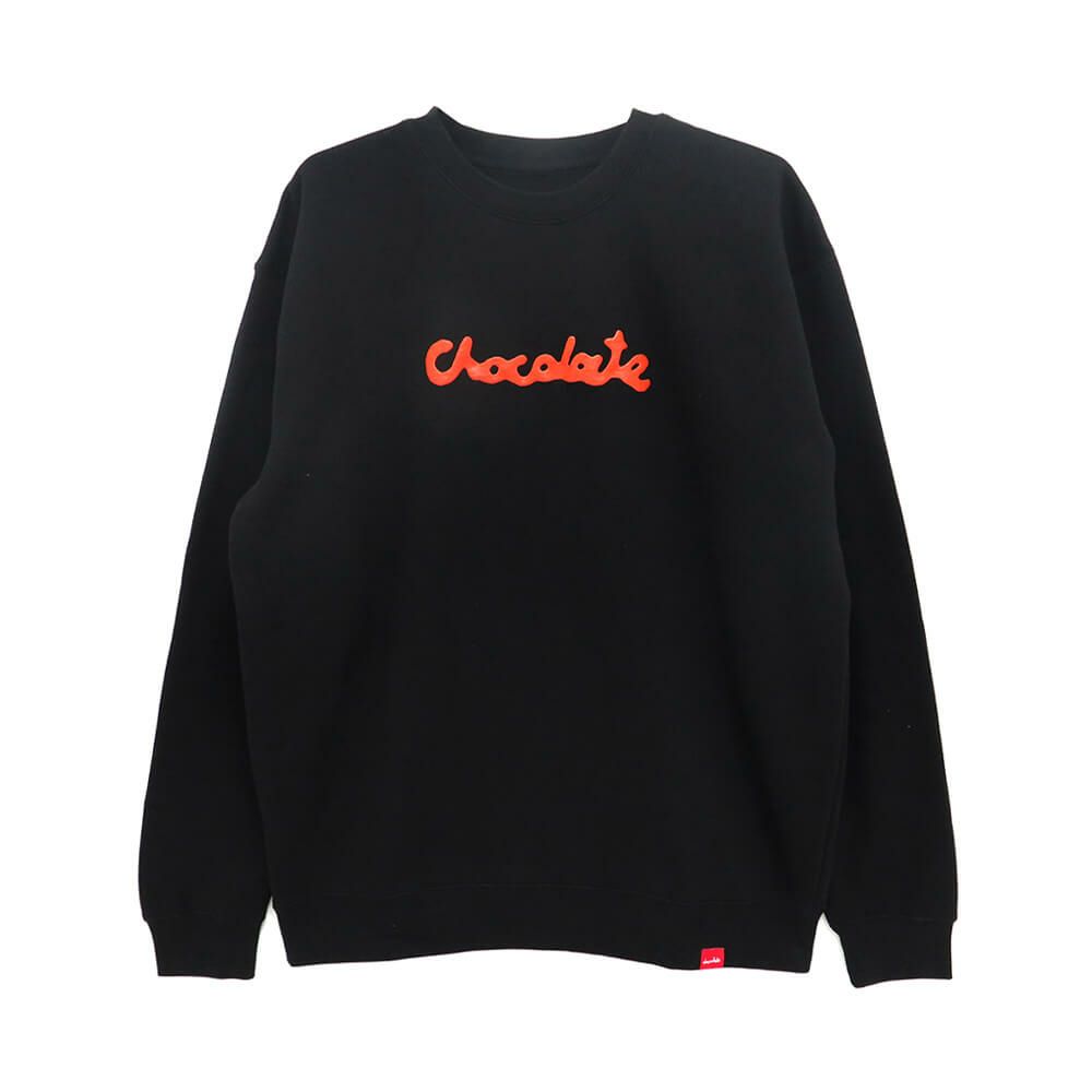 CHOCOLATE CREW SWEAT チョコレート トレーナー DRIP SCRIPT BLACK スケートボード スケボー 