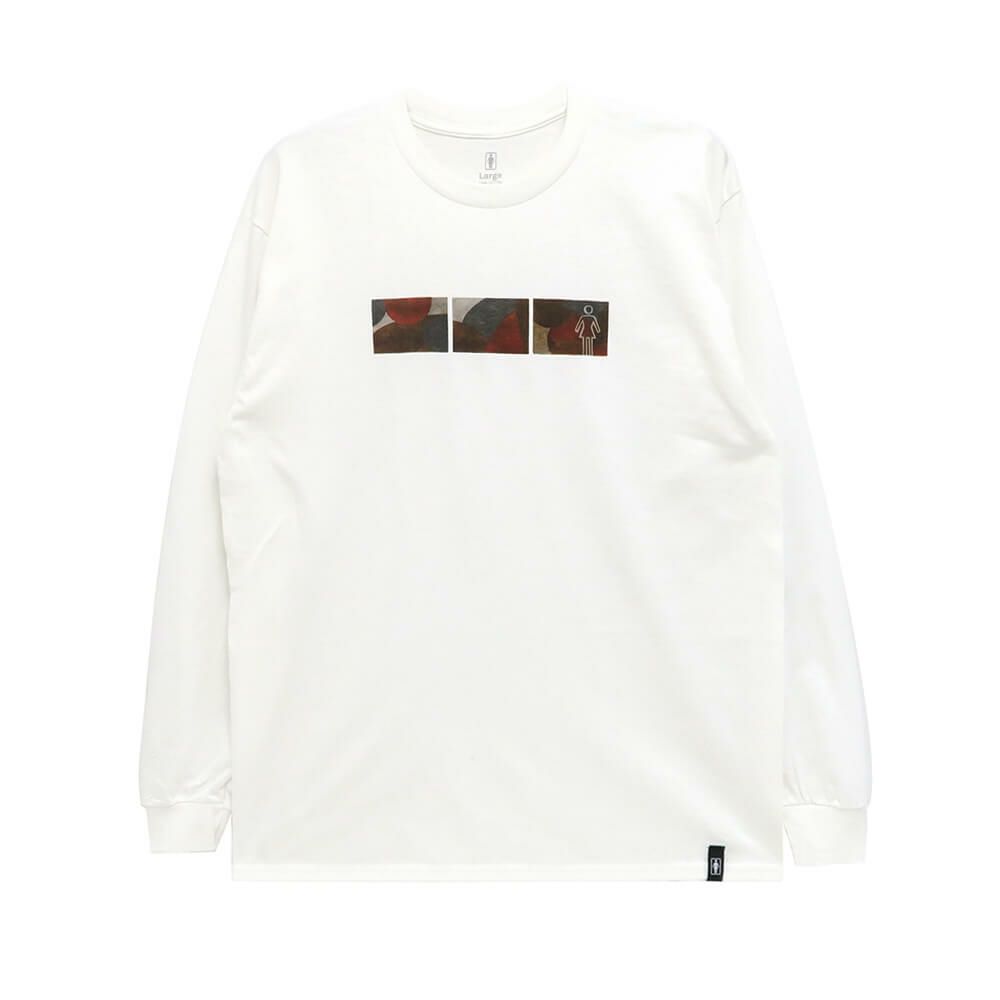 GIRL LONG SLEEVE ガール ロングスリーブTシャツ WONDER WHITE スケートボード スケボー 