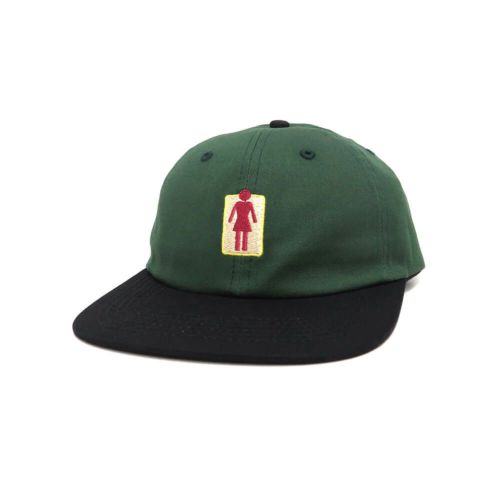 GIRL CAP ガール キャップ OG NATURALS 6 PANEL GREEN/BLACK スケートボード スケボー 