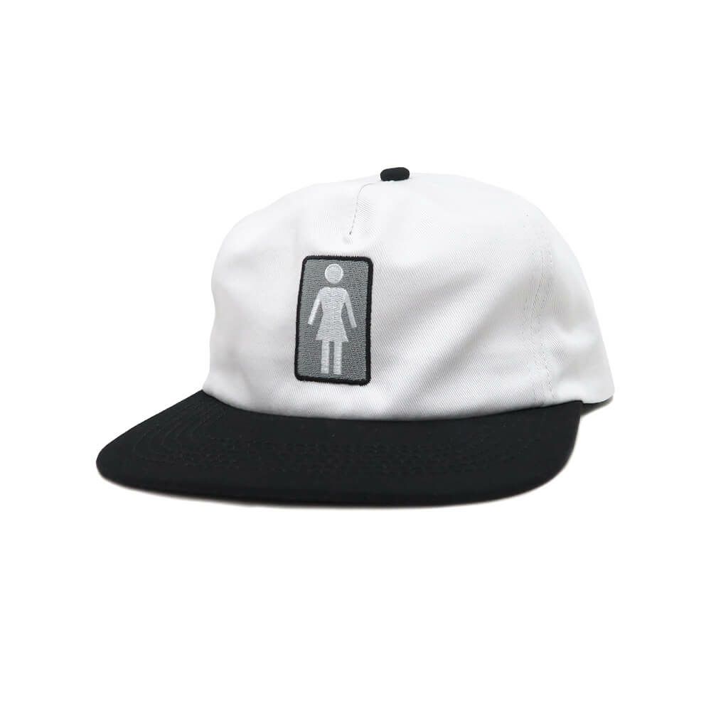 GIRL CAP ガール キャップ OG BLACK & WHITE 5 PANEL WHITE/BLACK スケートボード スケボー 