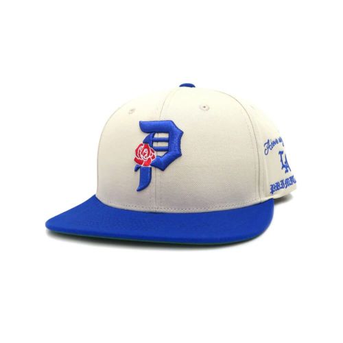 PRIMITIVE CAP プリミティブ キャップ CHAMPS SNAPBACK CREAM/BLUE スケートボード スケボー 