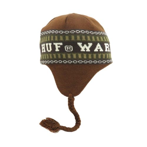 HUF KNITCAP ハフ ニットキャップ HUF X BRONZE 56K FLAP BEANIE BROWN スケートボード スケボー 3