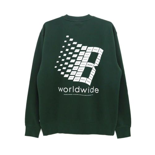 HUF CREW SWEAT ハフ トレーナー HUF X BRONZE 56K FOREST GREEN スケートボード スケボー 