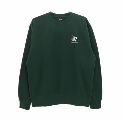 HUF CREW SWEAT ハフ トレーナー HUF X BRONZE 56K FOREST GREEN スケートボード スケボー 1