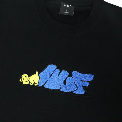 HUF CREW SWEAT ハフ トレーナー DOG SENSE BLACK スケートボード スケボー 1