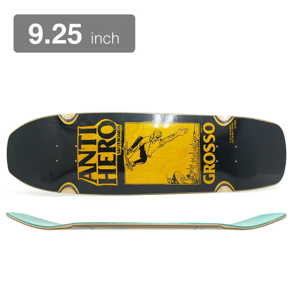 SKATESHOP DAY 2025 ANTIHERO DECK アンチヒーロー デッキ JEFF GROSSO SSD 25 GROSSO HAND PLANT BLACK YELLOW STAIN 9.25 GROSSO’S ORIGINAL SHAPE WHEEL WELLS SQUARE EDGE スケートボード スケボー