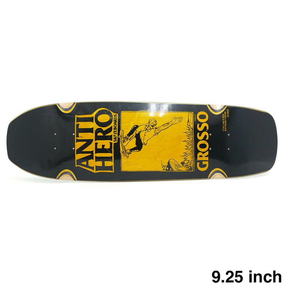 SKATESHOP DAY 2025 ANTIHERO DECK アンチヒーロー デッキ JEFF GROSSO SSD 25 GROSSO HAND PLANT BLACK YELLOW STAIN 9.25 GROSSO’S ORIGINAL SHAPE WHEEL WELLS SQUARE EDGE スケートボード スケボー