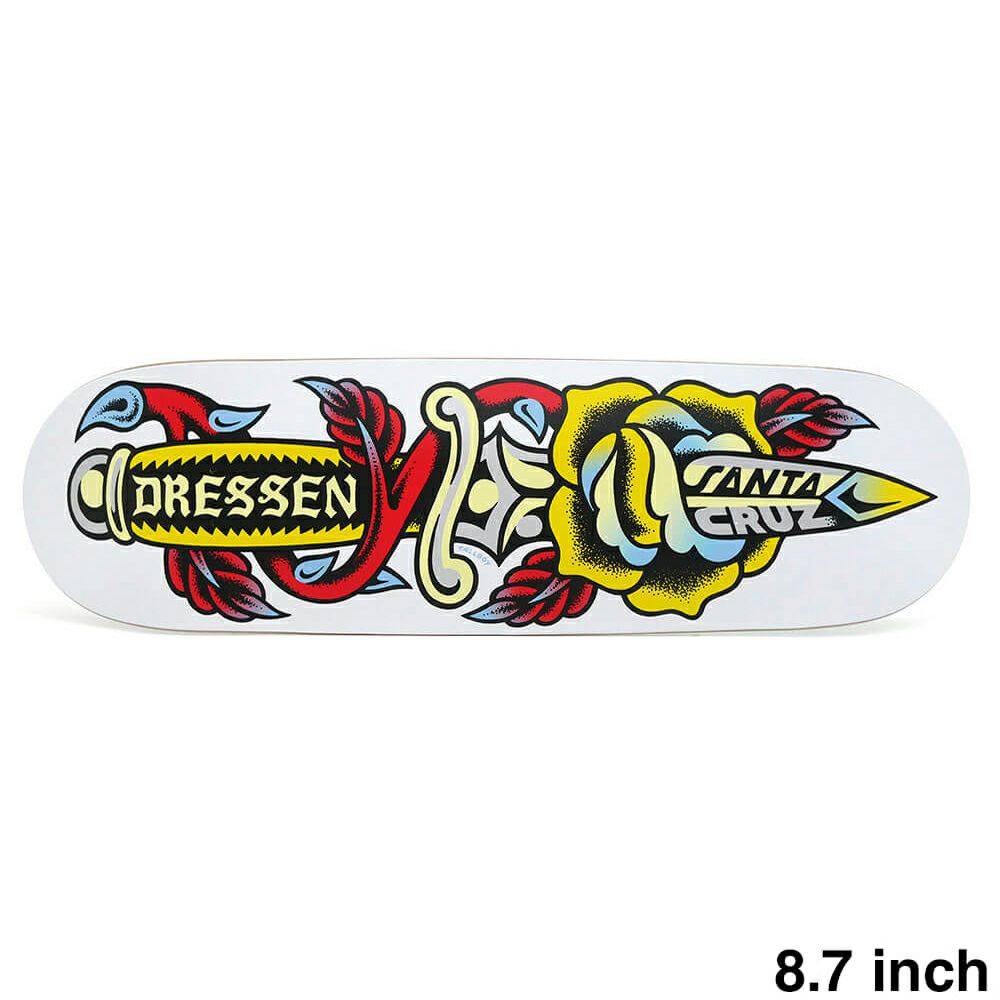 SANTA CRUZ DECK サンタクルーズ デッキ ERIC DRESSEN ROSE DAGGER WHITE 8.7 スケートボード スケボー
