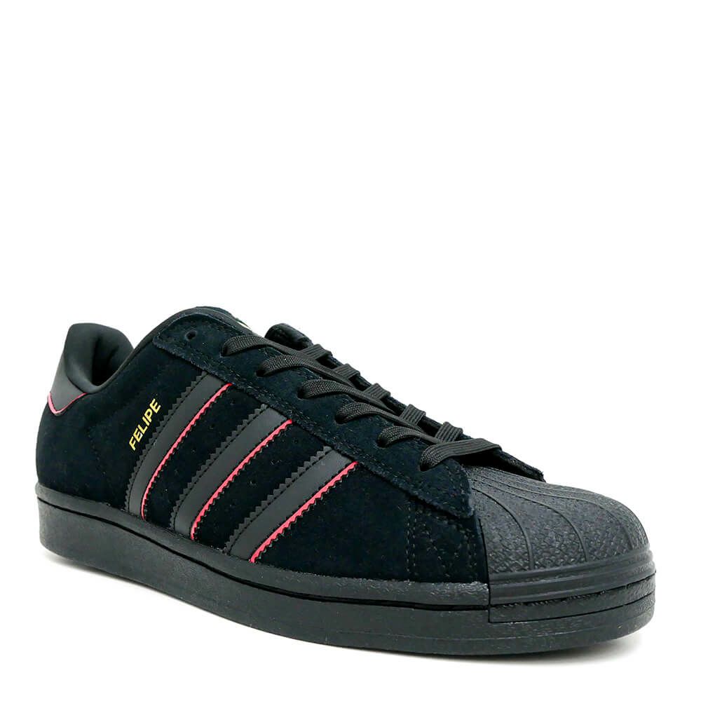 ADIDAS SKATEBOARDING SHOES アディダススケートボーディング シューズ スニーカー スーパースター SUPERSTAR ADV x FELIPE JR7831 BLACK/RED/GOLD スケートボード スケボー