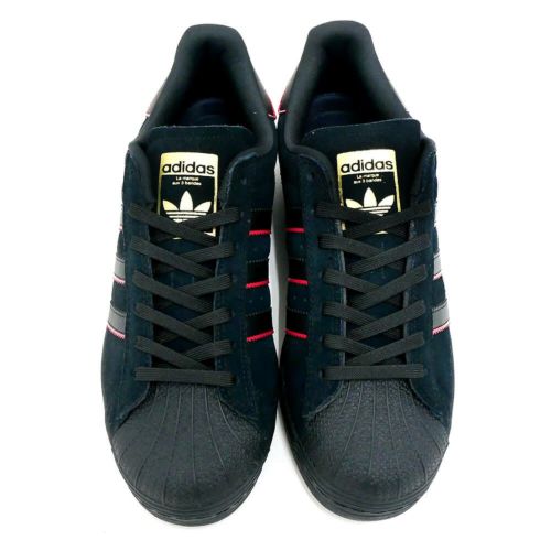 ADIDAS SKATEBOARDING SHOES アディダススケートボーディング シューズ スニーカー スーパースター SUPERSTAR ADV x FELIPE JR7831 BLACK/RED/GOLD スケートボード スケボー 01