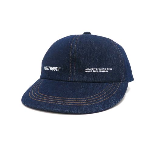  TIGHTBOOTH（TBPR）CAP タイトブース キャップ LABEL LOGO DENIM 6 PANEL INDIGO スケートボード スケボー 