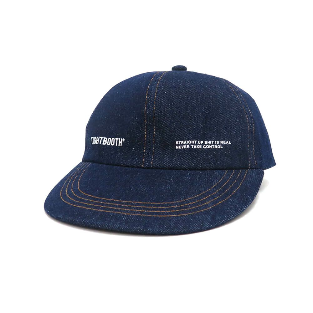  TIGHTBOOTH（TBPR）CAP タイトブース キャップ LABEL LOGO DENIM 6 PANEL INDIGO スケートボード スケボー 