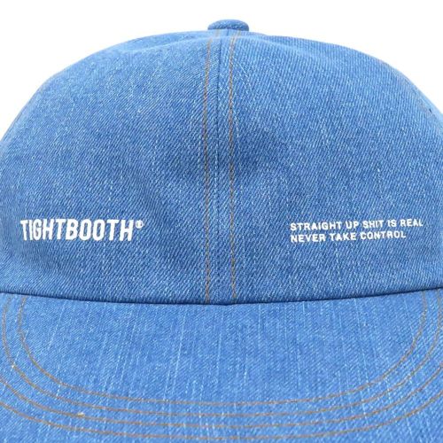 TIGHTBOOTH（TBPR）CAP タイトブース キャップ LABEL LOGO DENIM 6 PANEL LIGHT BLUE スケートボード スケボー 4