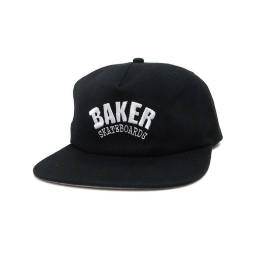 BAKER CAP ベイカー キャップ ARCH LOGO SNAPBACK BLACK スケートボード スケボー 