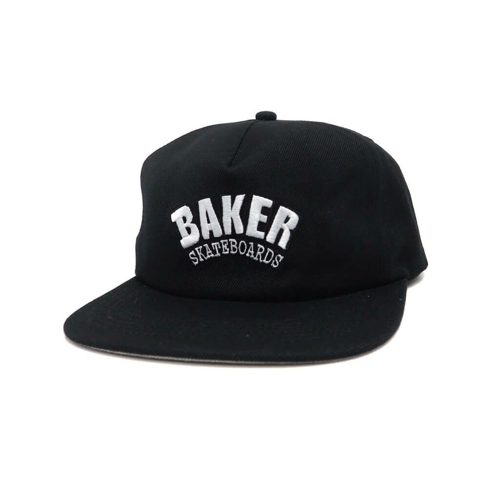 BAKER CAP ベイカー キャップ ARCH LOGO SNAPBACK BLACK スケートボード スケボー 