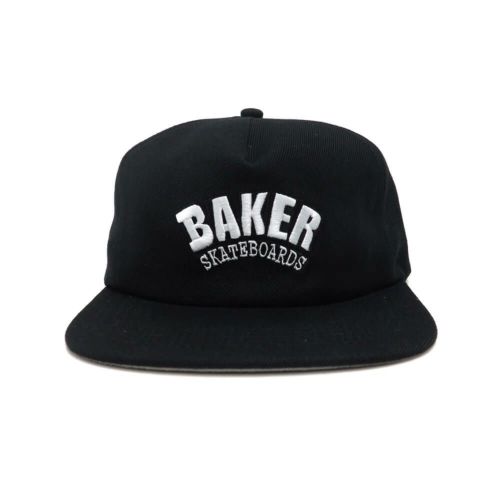 BAKER CAP ベイカー キャップ ARCH LOGO SNAPBACK BLACK スケートボード スケボー 1