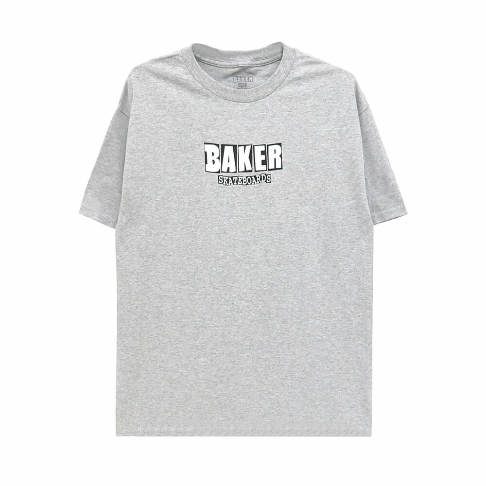 BAKER T-SHIRT ベイカー Tシャツ BRAND LOGO GREY スケートボード スケボー 