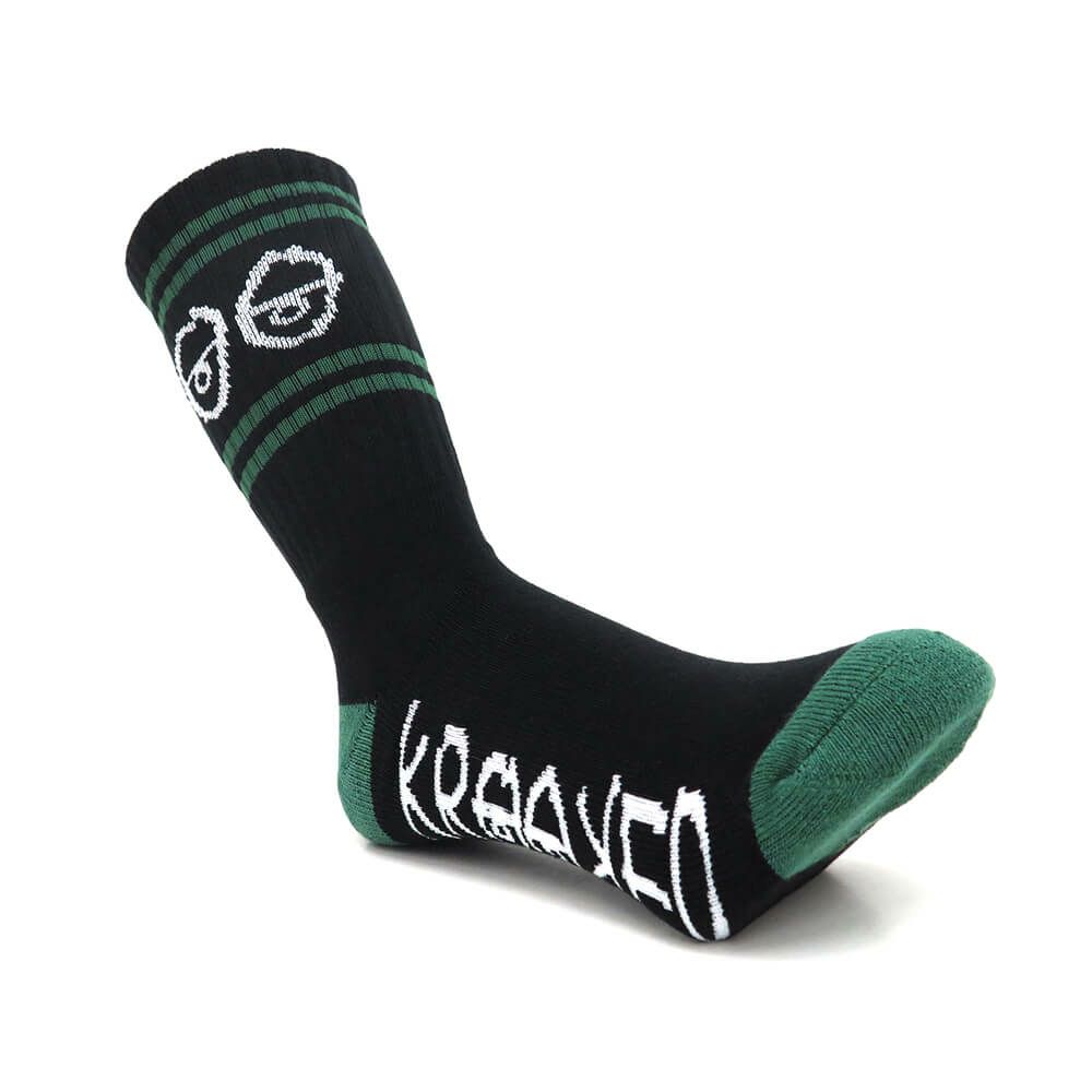 KROOKED SOCKS クルキッド ソックス 靴下 EYES BLACK/GREEN/WHITE スケートボード スケボー 