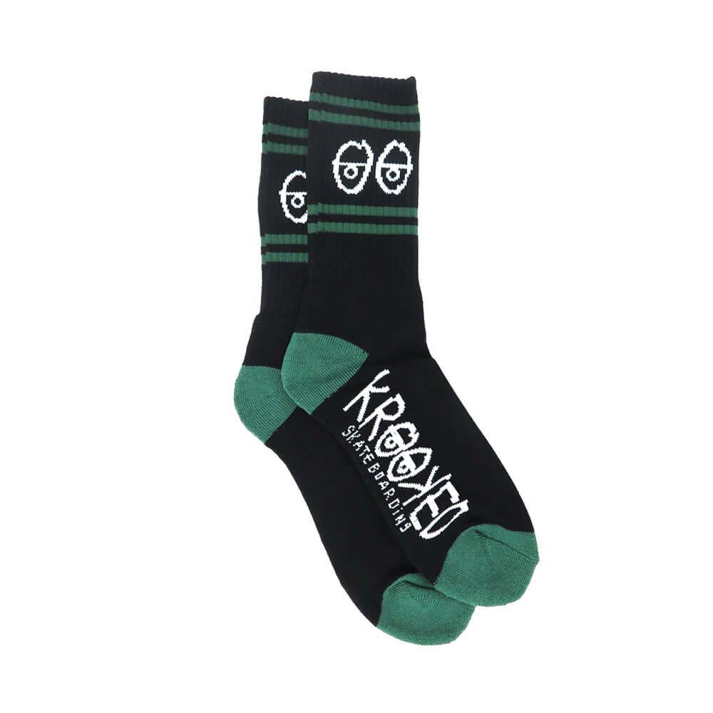KROOKED SOCKS クルキッド ソックス 靴下 EYES BLACK/GREEN/WHITE スケートボード スケボー 3