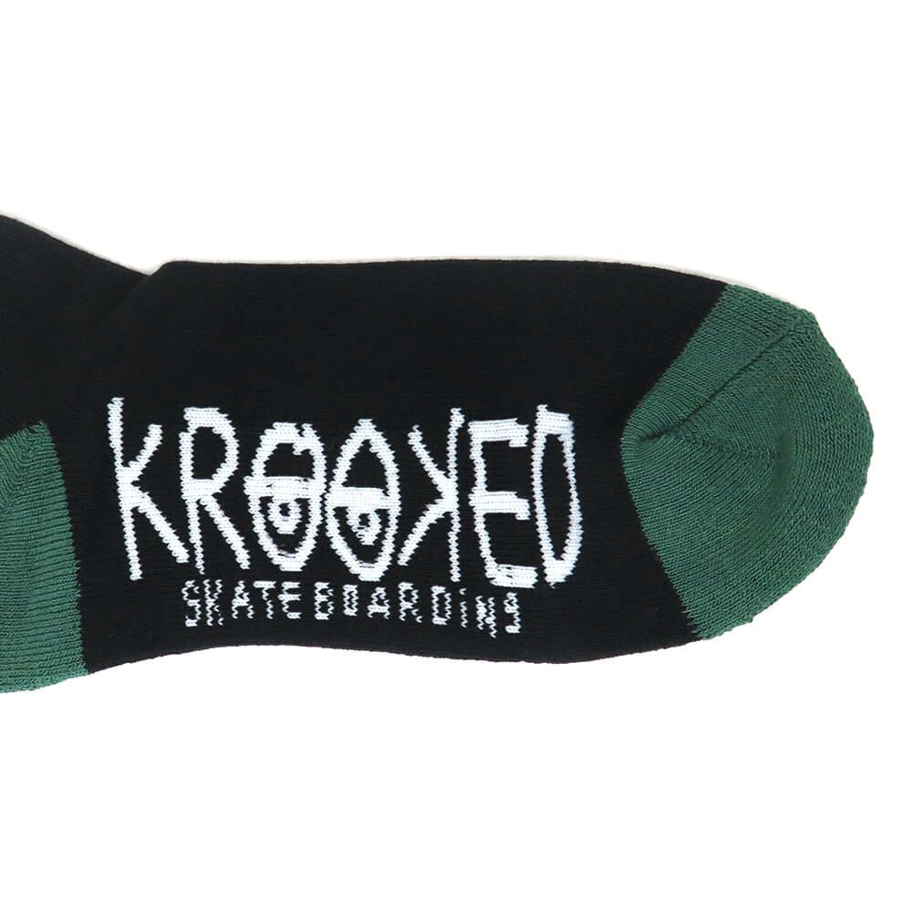 KROOKED SOCKS クルキッド ソックス 靴下 EYES BLACK/GREEN/WHITE スケートボード スケボー 5