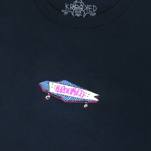 KROOKED T-SHIRT クルキッド Tシャツ BORED NAVY スケートボード スケボー 1