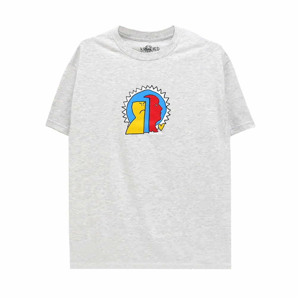 KROOKED T-SHIRT クルキッド Tシャツ MAD BACK FILL ASH スケートボード スケボー 