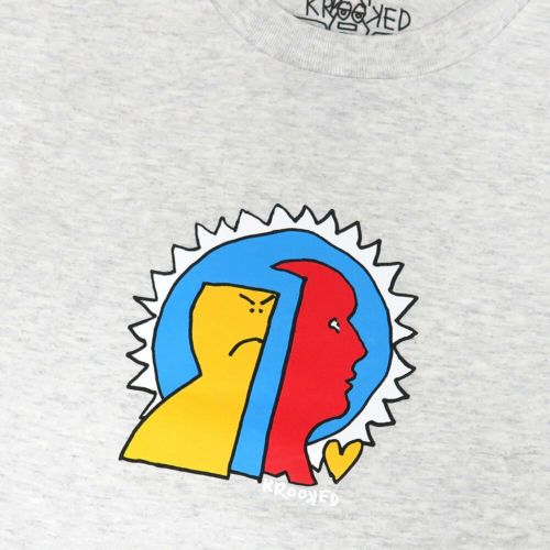KROOKED T-SHIRT クルキッド Tシャツ MAD BACK FILL ASH スケートボード スケボー 1