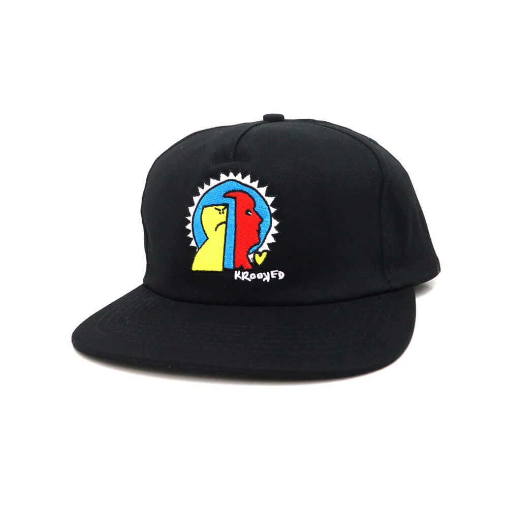 KROOKED CAP クルキッド キャップ MAD BACK SNAPBACK BLACK スケートボード スケボー 