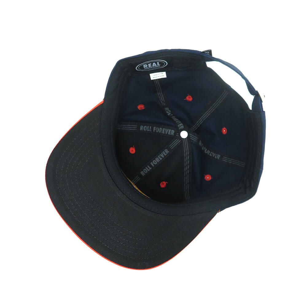 REAL CAP リアル キャップ OVAL EMB STRAPBACK NAVY/RED/YELLOW スケートボード スケボー 3