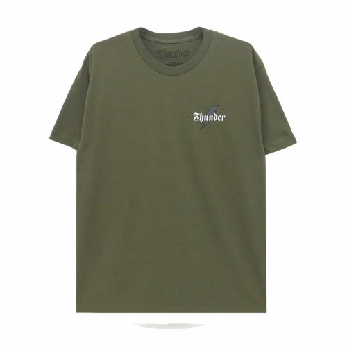 THUNDER T-SHIRT サンダー Tシャツ BOLT SCRIPT MILITARY GREEN スケートボード スケボー 1