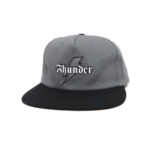 THUNDER CAP サンダー キャップ BOLT SCRIPT SNAPBACK CHARCOAL/BLACK スケートボード スケボー 
