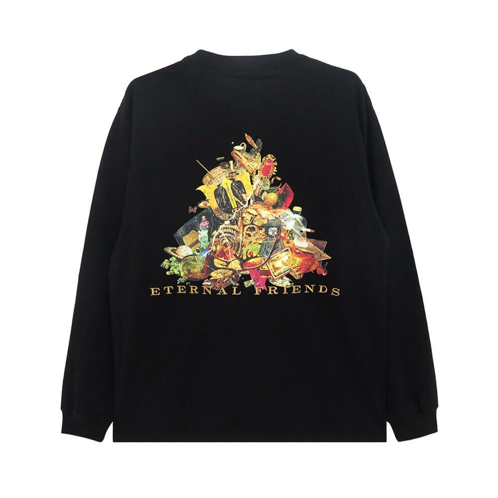 EVISEN LONG SLEEVE エビセン ロングスリーブTシャツ ETERNAL FRIENDS BLACK スケートボード スケボー 