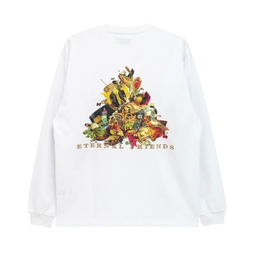 EVISEN LONG SLEEVE エビセン ロングスリーブTシャツ ETERNAL FRIENDS WHITE スケートボード スケボー