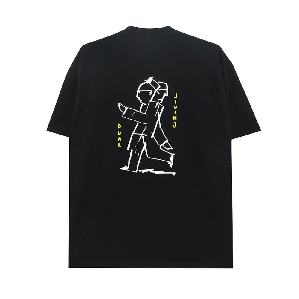 POLAR T-SHIRT ポーラー Tシャツ DUAL LIVING BLACK スケートボード スケボー 