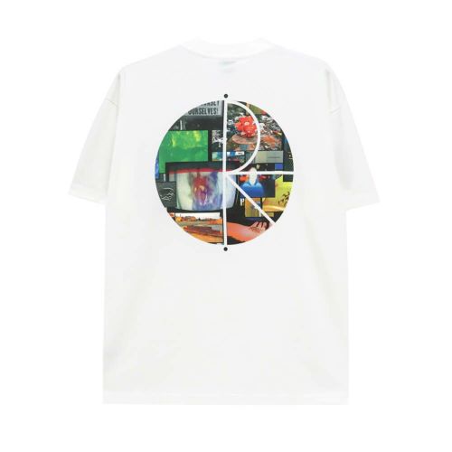 POLAR T-SHIRT ポーラー Tシャツ FILL LOGO OURSELVES COLLAGE WHITE スケートボード スケボー 