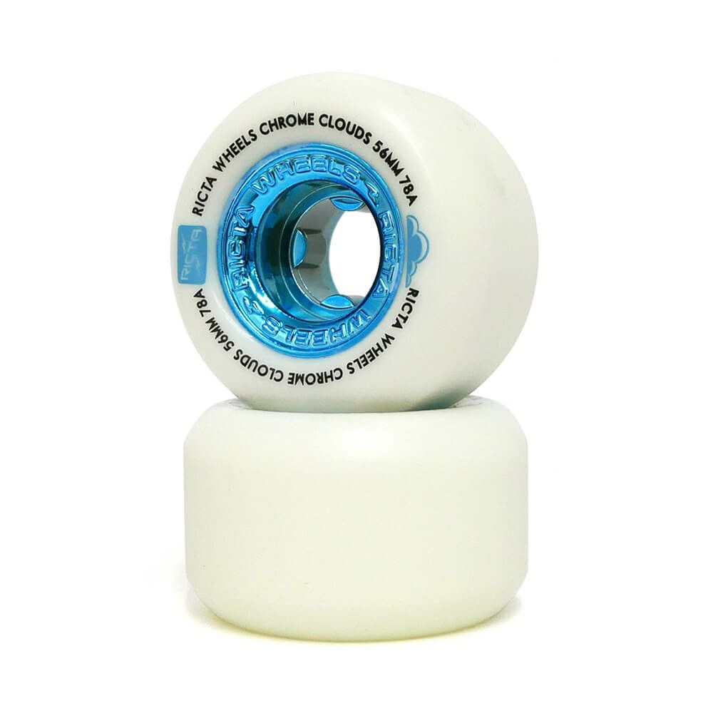 （アウトレット価格 7,260円 → 2,990円）RICTA WHEEL リクタ ソフトウィール（クルーザー） CHROME CLOUDS BLUE（78A） 56mm 在庫処分・黄ばみ スケートボード スケボー 1