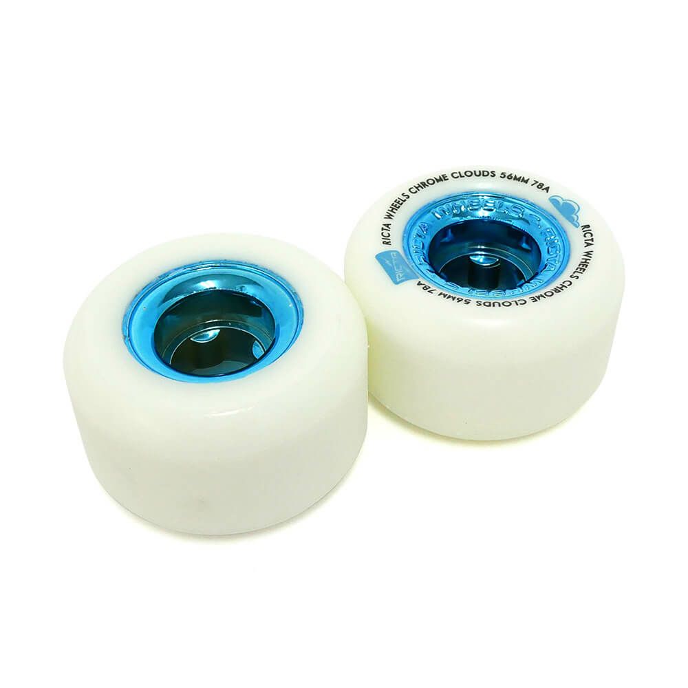 （アウトレット価格 7,260円 → 2,990円）RICTA WHEEL リクタ ソフトウィール（クルーザー） CHROME CLOUDS BLUE（78A） 56mm 在庫処分・黄ばみ スケートボード スケボー 2