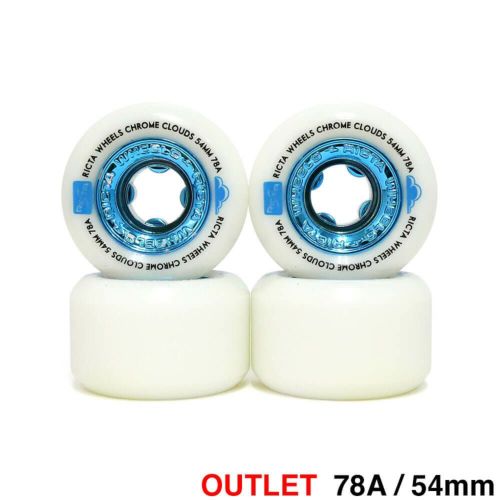 （アウトレット価格 7,260円 → 2,990円）RICTA WHEEL リクタ ソフトウィール（クルーザー） CHROME CLOUDS BLUE（78A） 54mm 在庫処分・黄ばみ スケートボード スケボー
