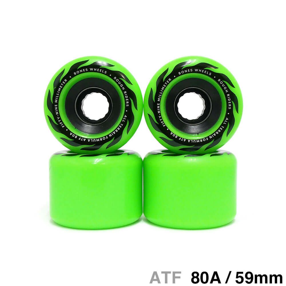 BONES WHEEL ボーンズ ソフトウィール（クルーザー） ATF ROUGH RIDERS ETERNAL FLAME（80A）緑 59mm スケートボード スケボー
