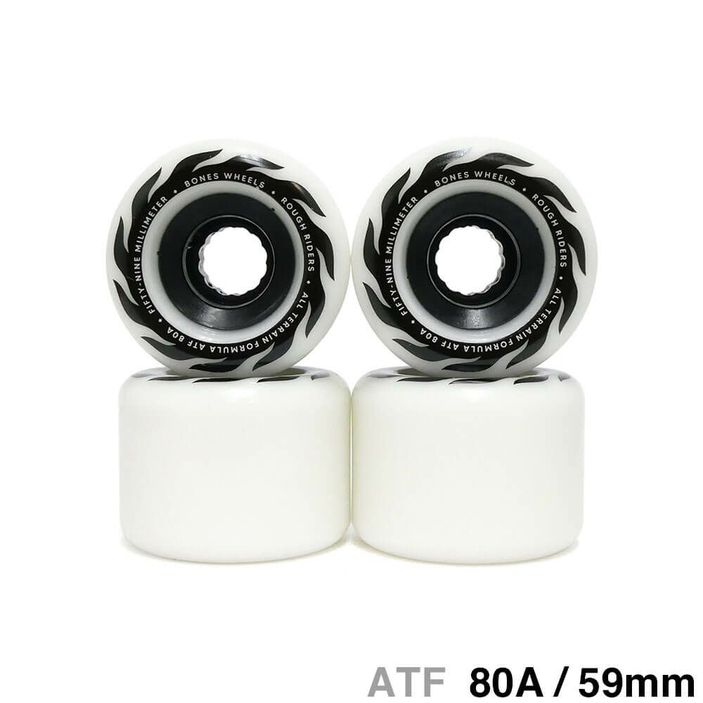 BONES WHEEL ボーンズ ソフトウィール（クルーザー） ATF ROUGH RIDERS ETERNAL FLAME（80A）白 59mm スケートボード スケボー