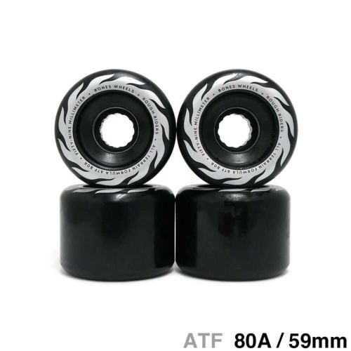 BONES WHEEL ボーンズ ソフトウィール（クルーザー） ATF ROUGH RIDERS ETERNAL FLAME（80A）黒 59mm スケートボード スケボー