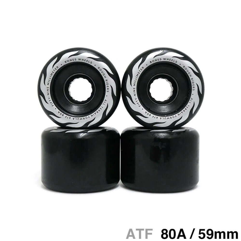 BONES WHEEL ボーンズ ソフトウィール（クルーザー） ATF ROUGH RIDERS ETERNAL FLAME（80A）黒 59mm スケートボード スケボー