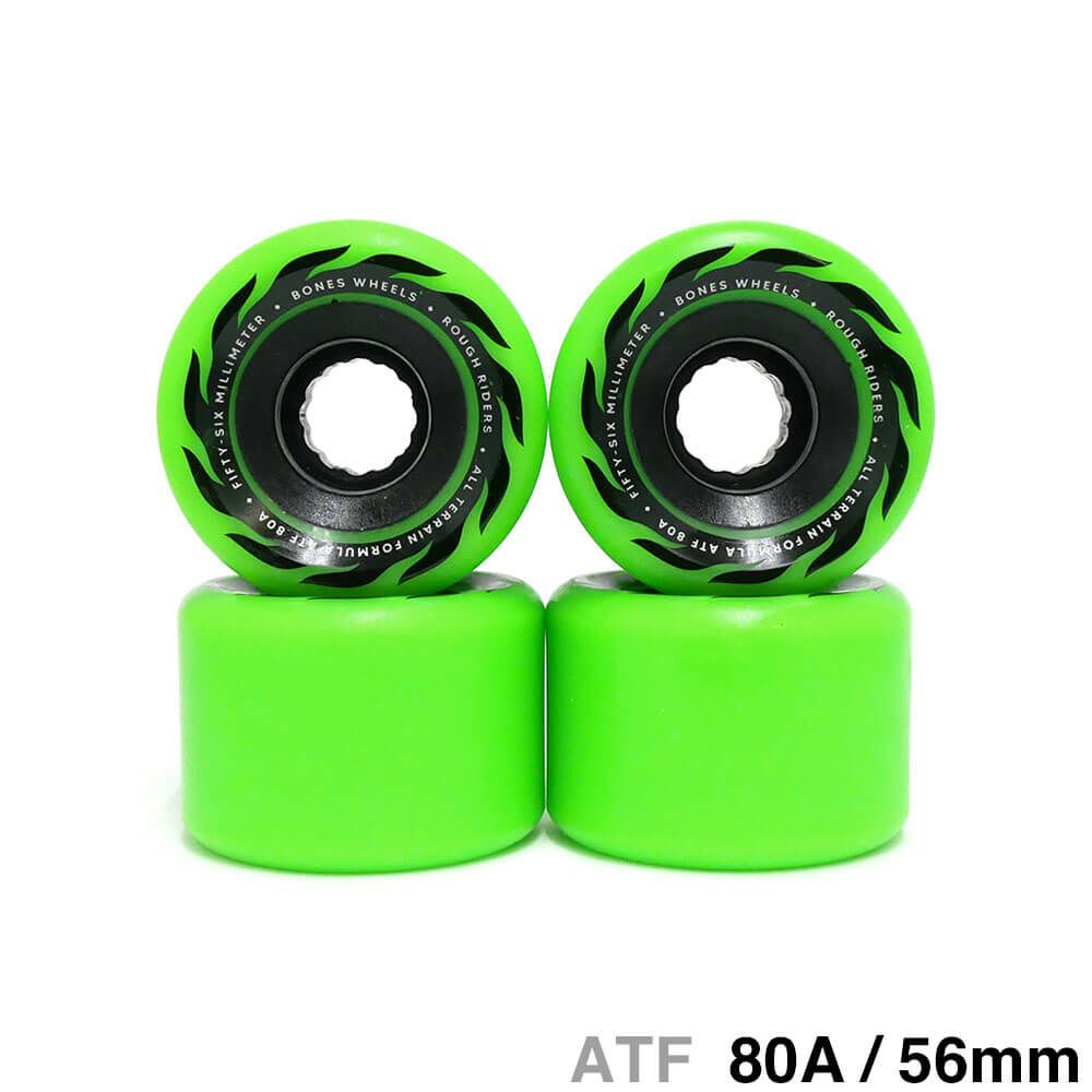 BONES WHEEL ボーンズ ソフトウィール（クルーザー） ATF ROUGH RIDERS ETERNAL FLAME（80A）緑 56mm スケートボード スケボー
