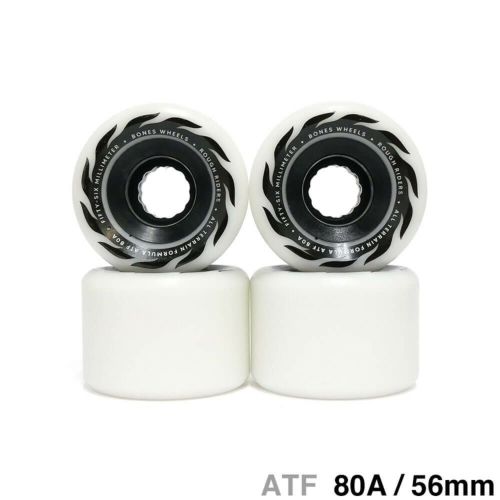 BONES WHEEL ボーンズ ソフトウィール（クルーザー） ATF ROUGH RIDERS ETERNAL FLAME（80A）白 56mm スケートボード スケボー