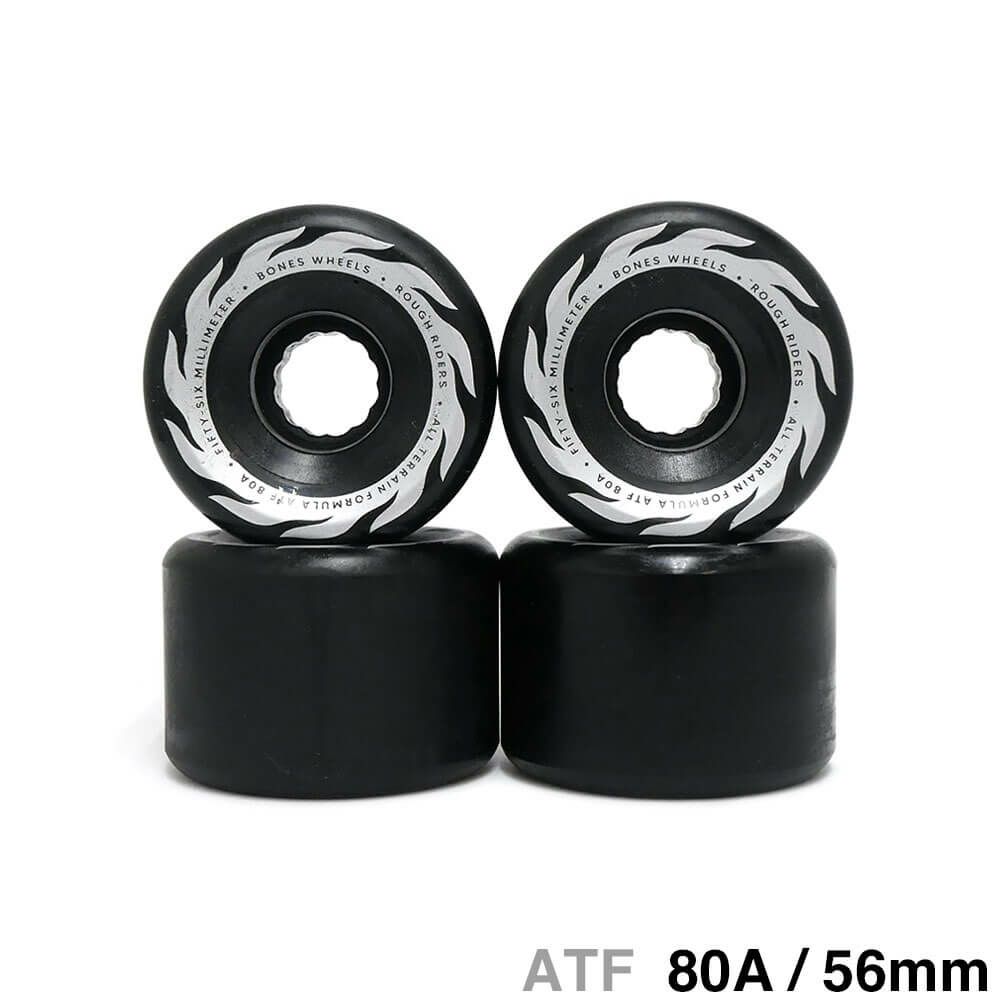 BONES WHEEL ボーンズ ソフトウィール（クルーザー） ATF ROUGH RIDERS ETERNAL FLAME（80A）黒 56mm スケートボード スケボー