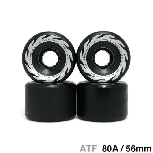 BONES WHEEL ボーンズ ソフトウィール（クルーザー） ATF ROUGH RIDERS ETERNAL FLAME（80A）黒 56mm スケートボード スケボー