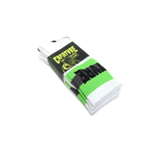 CREATURE SOCKS クリーチャー ソックス 靴下 TRENCH FOOT 2 PACK WHITE スケートボード スケボー 6