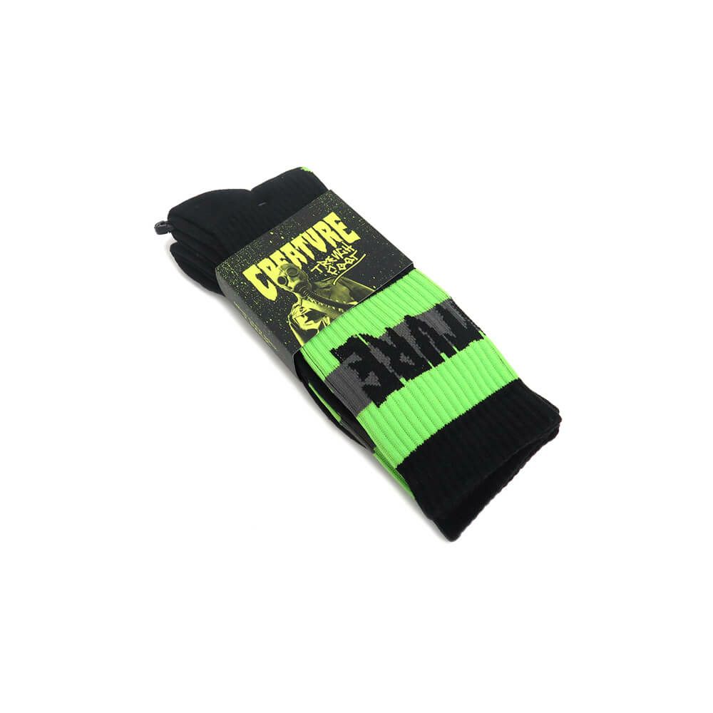 CREATURE SOCKS クリーチャー ソックス 靴下 TRENCH FOOT 2 PACK BLACK スケートボード スケボー 6