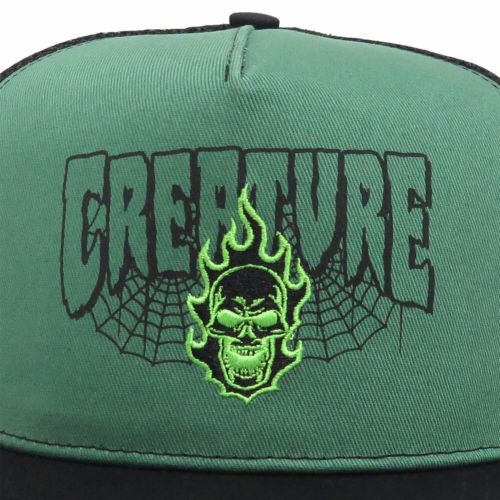 CREATURE MESHCAP クリーチャー メッシュキャップ BONEHEAD 2 RELIC MESH GREEN/BLACK スケートボード スケボー 4